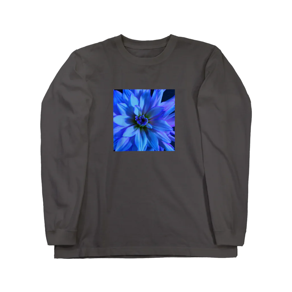 ArtWillのダリア(ブルー) Long Sleeve T-Shirt