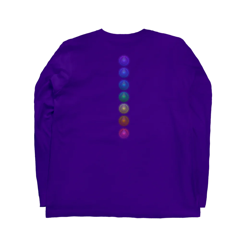 💖宇宙整体♪🌈♪こころからだチャンネル♪💖のcosmicmeditation violet Long Sleeve T-Shirt :back