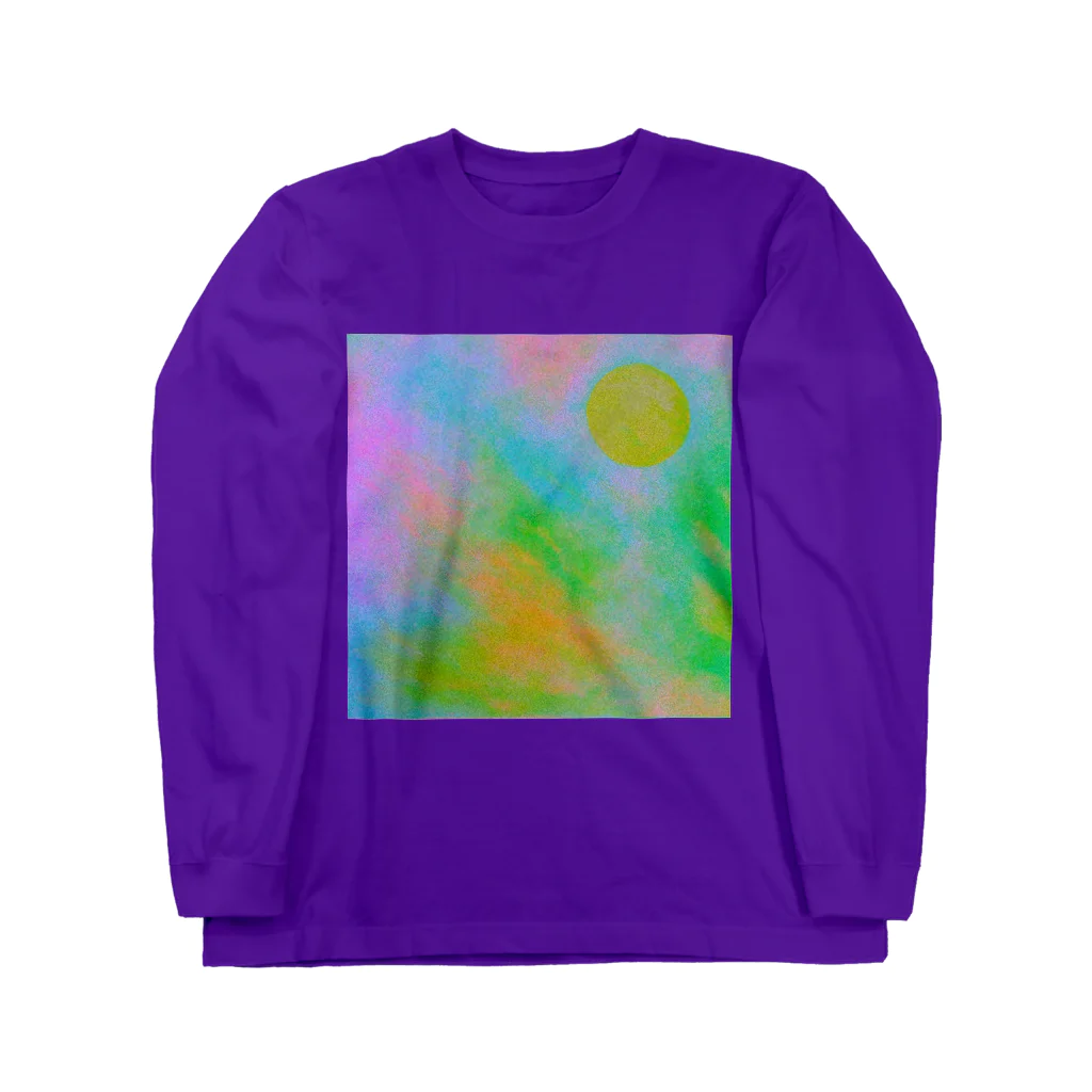 水草のサイケデリックな満月 Long Sleeve T-Shirt