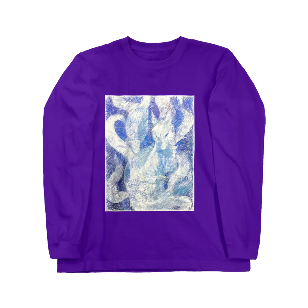 Lost'knotのBlue nine-tailed fox ロングスリーブTシャツ