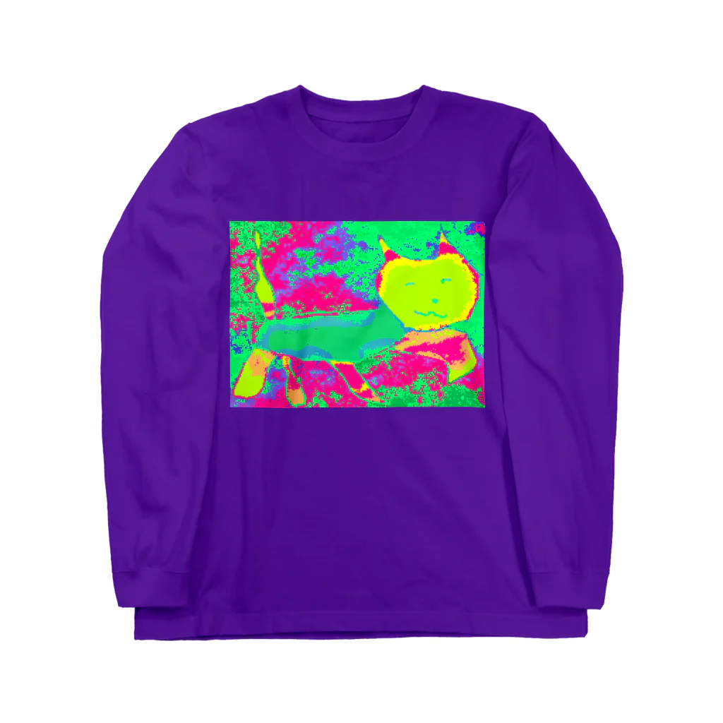 水草のドット絵 猫マン2 Long Sleeve T-Shirt