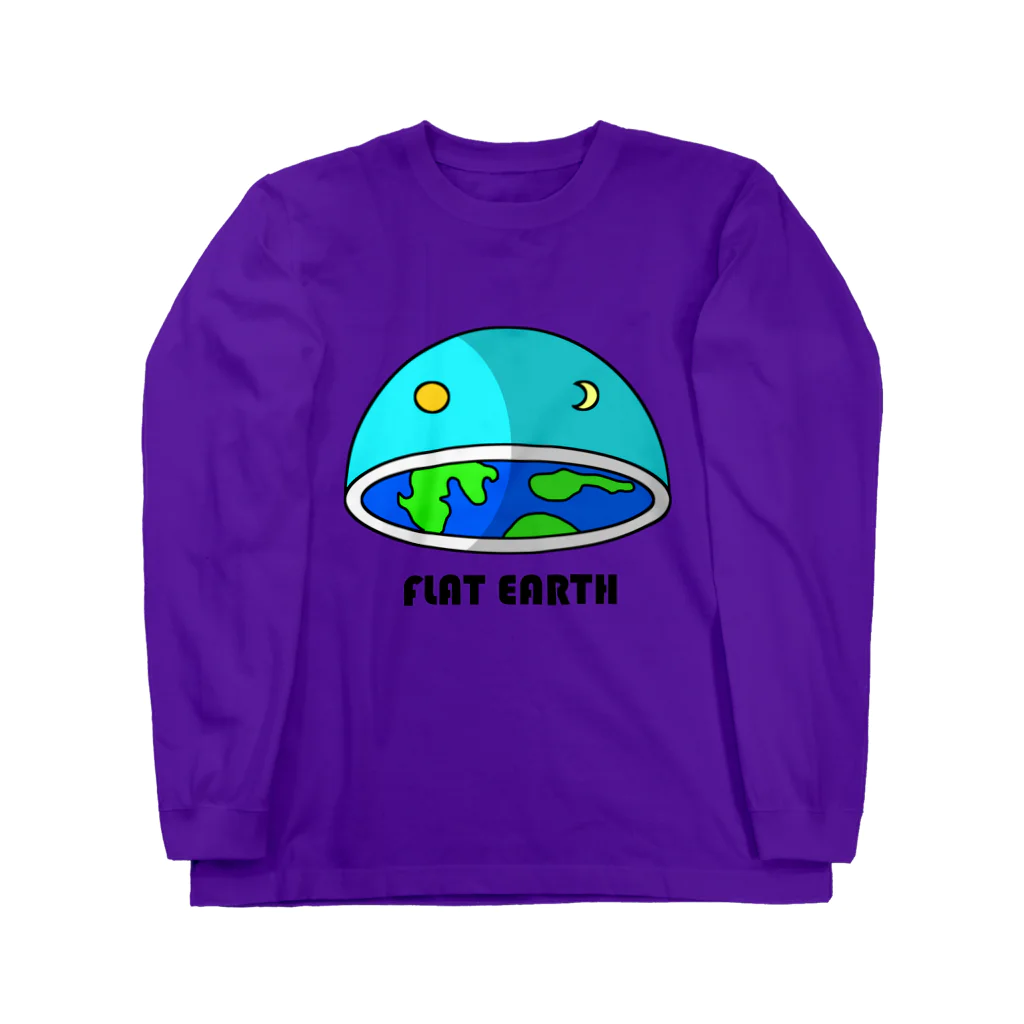 AVANT-GARDE　RESEARCH　REPORT　-アヴァンギャルド・リサーチ・リポート-のフラットアース　(FLAT　EARTH）透明背景 ロングスリーブTシャツ