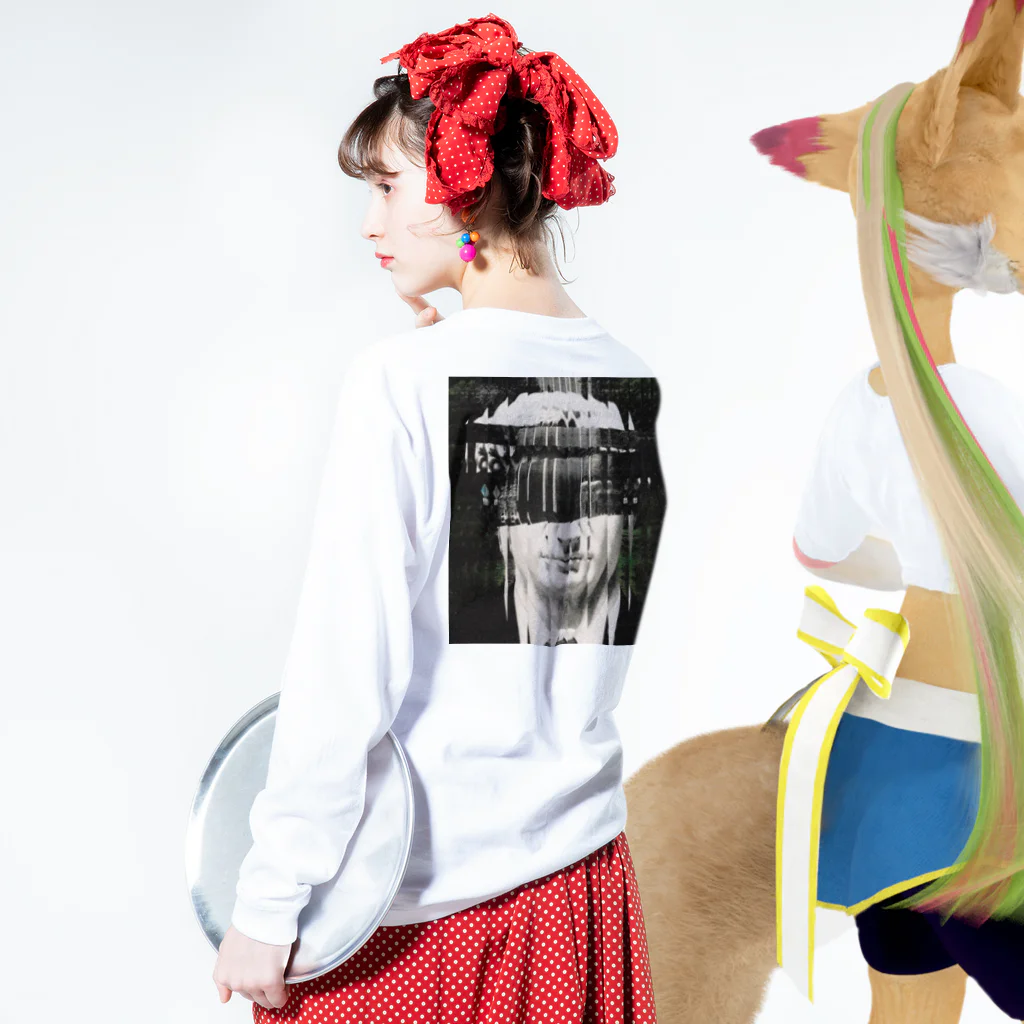 だっくのcollageart storeの017 Long Sleeve T-Shirt :model wear (back, sleeve)