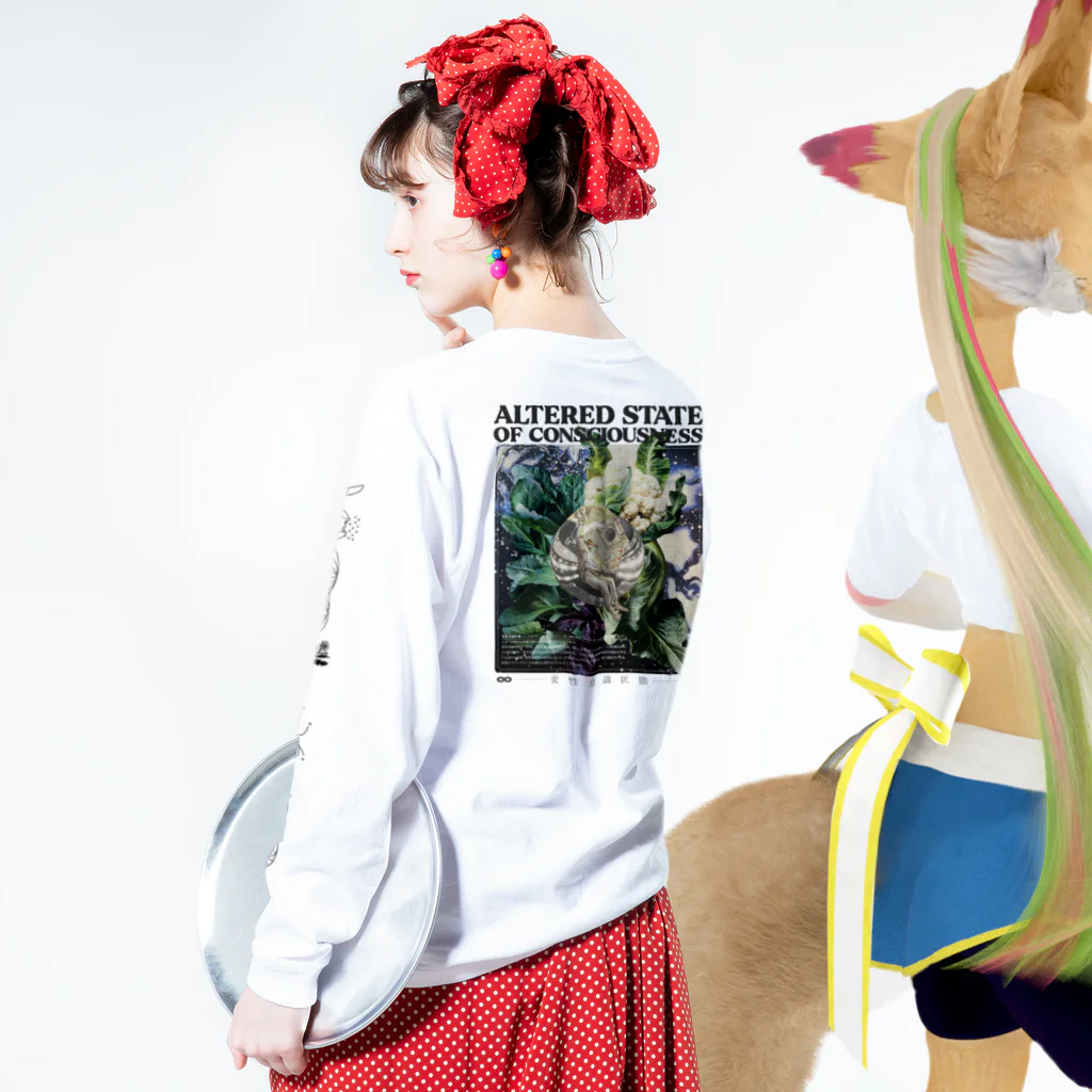 glueのaltered state of consciousness_Long-T Long Sleeve T-Shirt :model wear (back, sleeve)