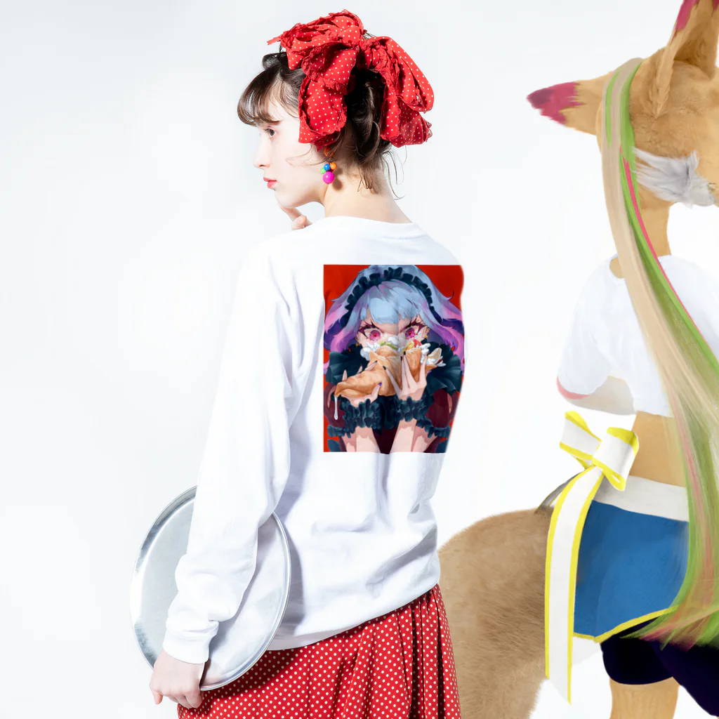 ヴォルのcrepe junky (背面プリント) Long Sleeve T-Shirt :model wear (back, sleeve)