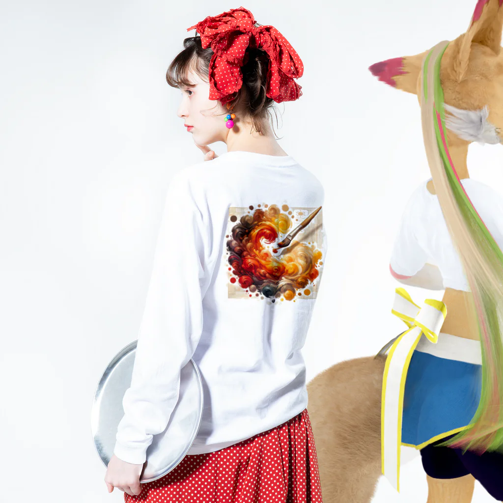 Simple Design Worksのイエベ秋 ロングスリーブTシャツの着用イメージ(裏面・袖部分)