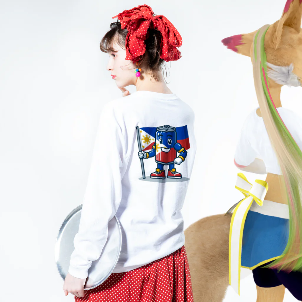 happiness_shopの２０２４　フィリピンキャラの決定版 Long Sleeve T-Shirt :model wear (back, sleeve)