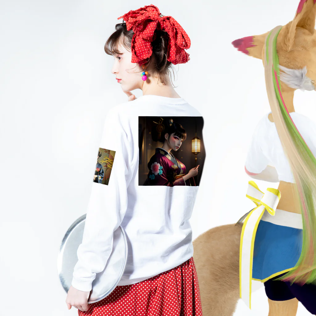 GOLD   of   Dragonsの祇園>>GION　奥の // HANAMACHI Long Sleeve T-Shirt :model wear (back, sleeve)