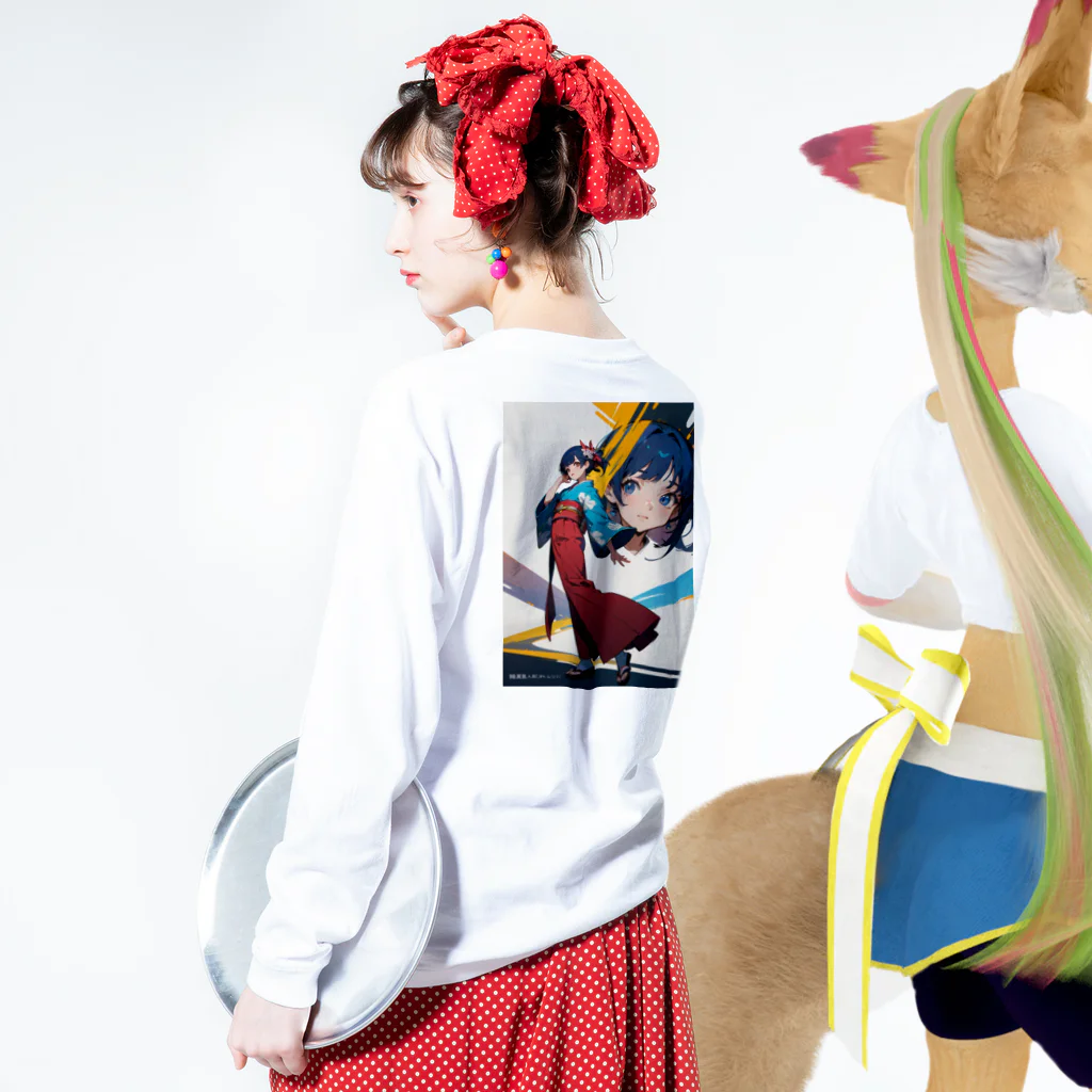 限界オタクの新境地の西条渚【和服ver】 Long Sleeve T-Shirt :model wear (back, sleeve)