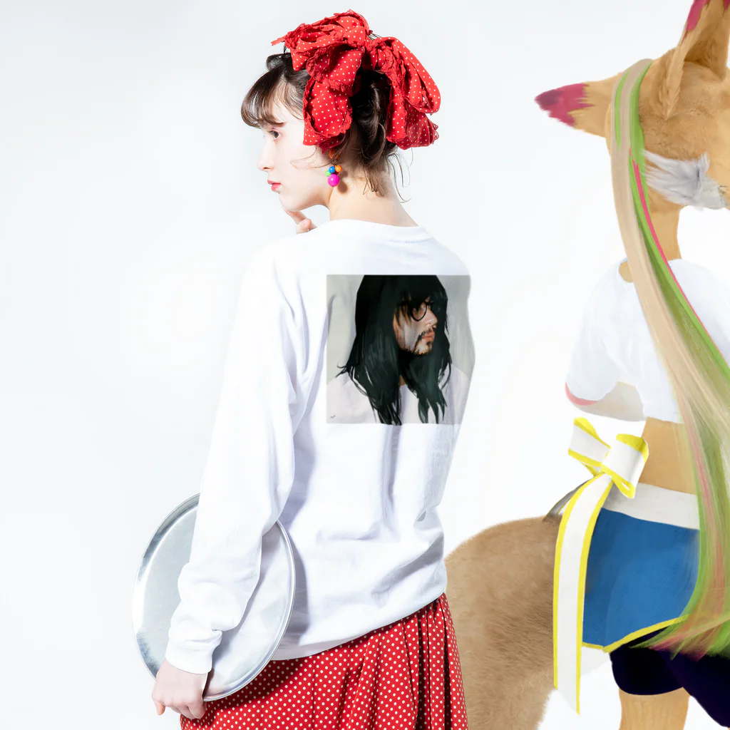 ＃なかむらしんたろうを拡張する展示の雪下まゆ Long Sleeve T-Shirt :model wear (back, sleeve)