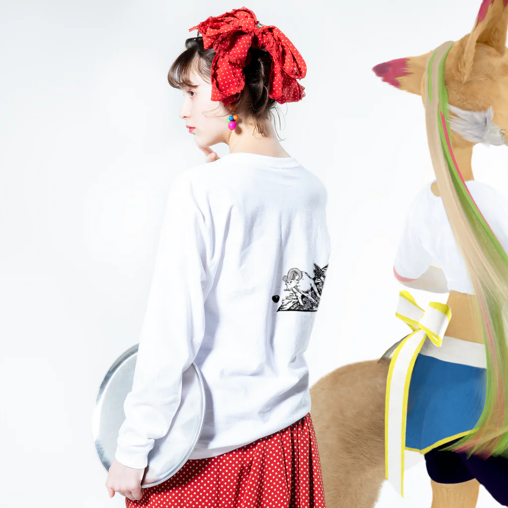 nvivetoのネイチャーシリーズ ビックホーンシープ ~Nature series Bighorn sheep~ Long Sleeve T-Shirt :model wear (back, sleeve)