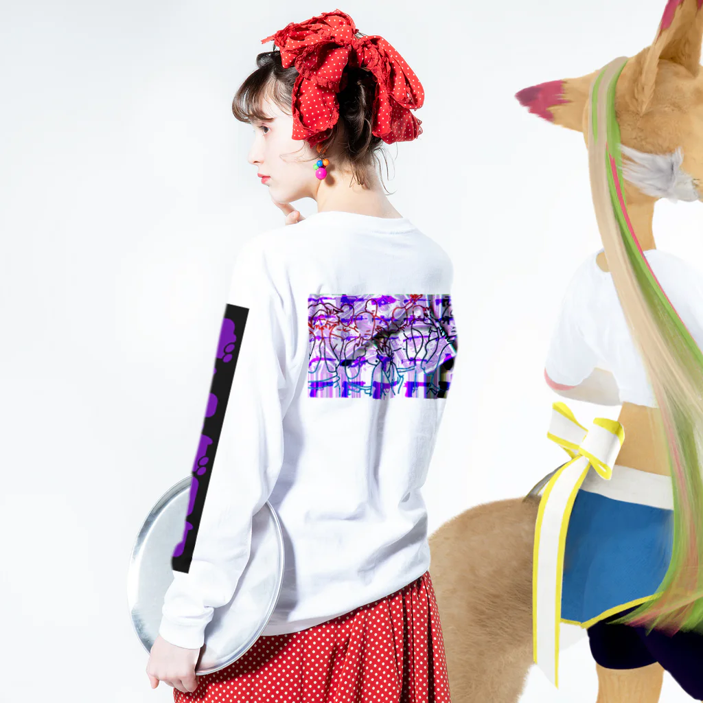 zero_roomのGangsta... Long Sleeve T-Shirt :model wear (back, sleeve)