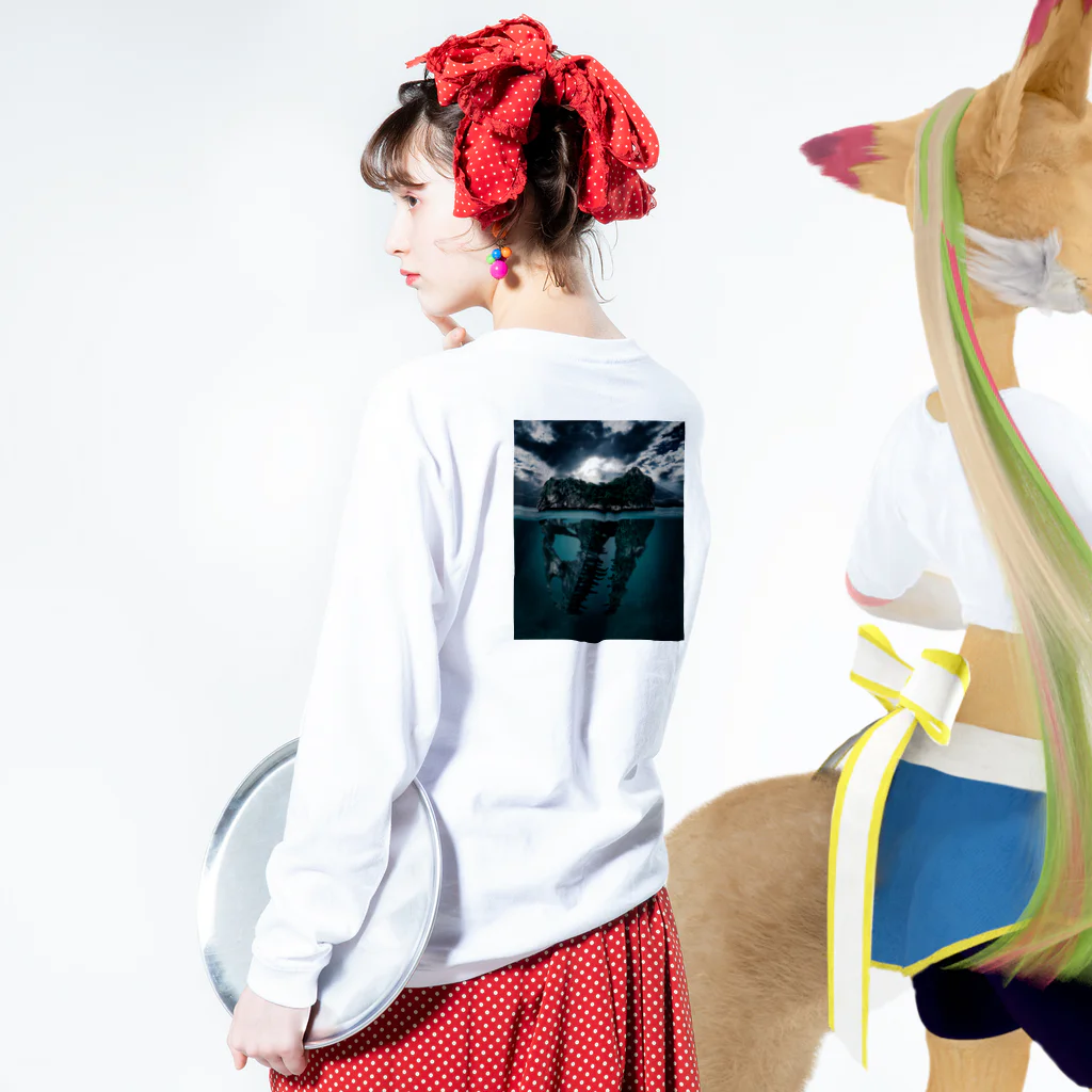 ohyorobiiimのジュラシックパーク Long Sleeve T-Shirt :model wear (back, sleeve)