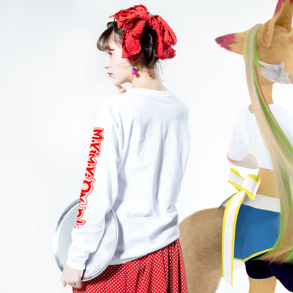 ミキパンクのフライヤー ロングスリーブTシャツの着用イメージ(裏面・袖部分)