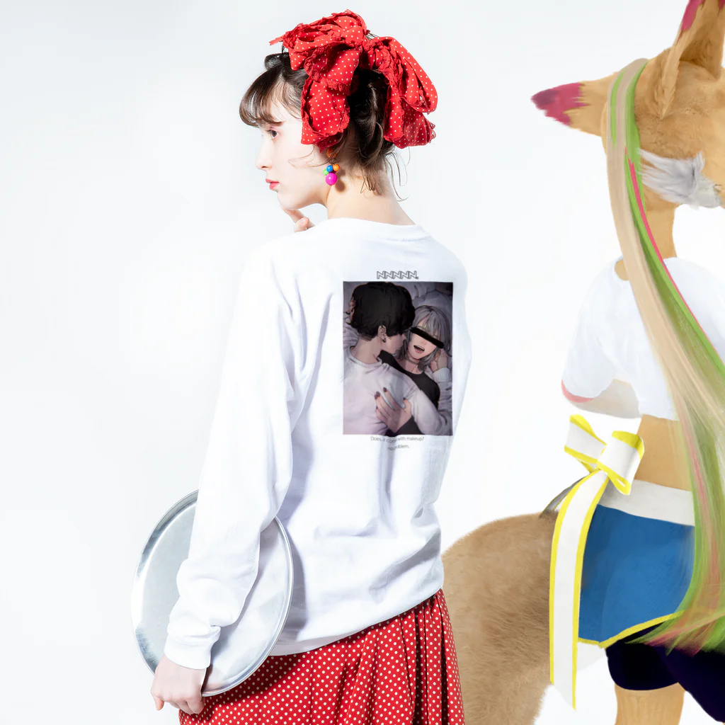 ぬごですが。のMake up comes with　背面 Long Sleeve T-Shirt :model wear (back, sleeve)