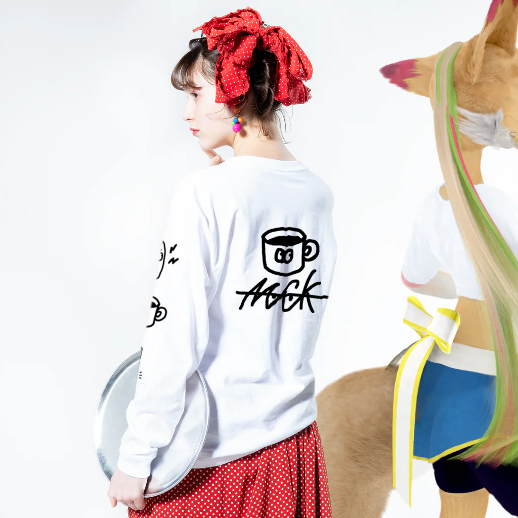 NUCKの袖ロゴくん Long Sleeve T-Shirt :model wear (back, sleeve)