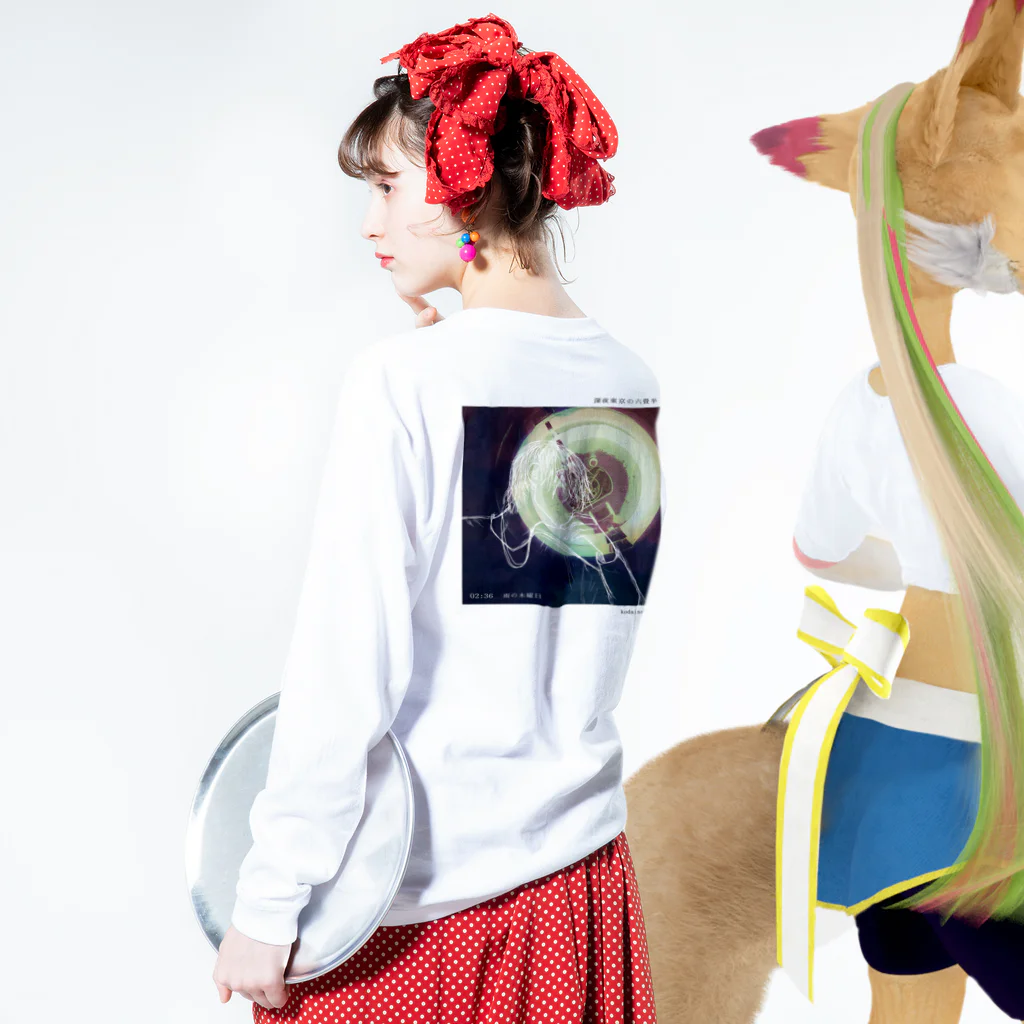 非ユークリッド幾何学を考える kodaisakanaの深夜東京の六畳半 ロングスリーブTシャツの着用イメージ(裏面・袖部分)