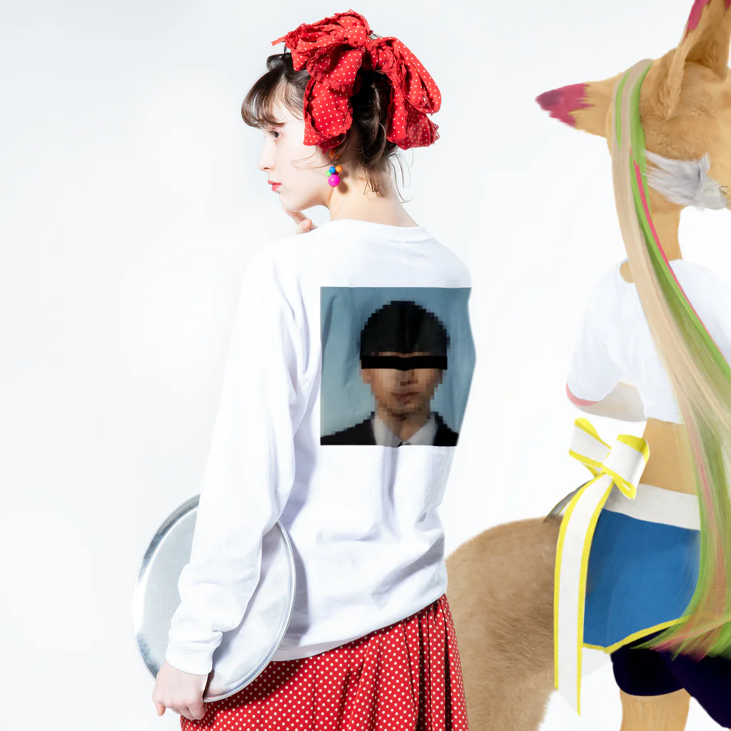 pokemon_panの証明写真 Long Sleeve T-Shirt :model wear (back, sleeve)