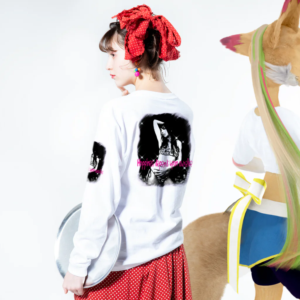 みなまりSHOPのエロカワ女子 Long Sleeve T-Shirt :model wear (back, sleeve)