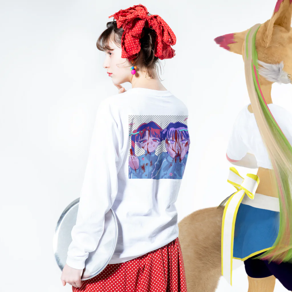 鲁卡の五臓六腑 Long Sleeve T-Shirt :model wear (back, sleeve)