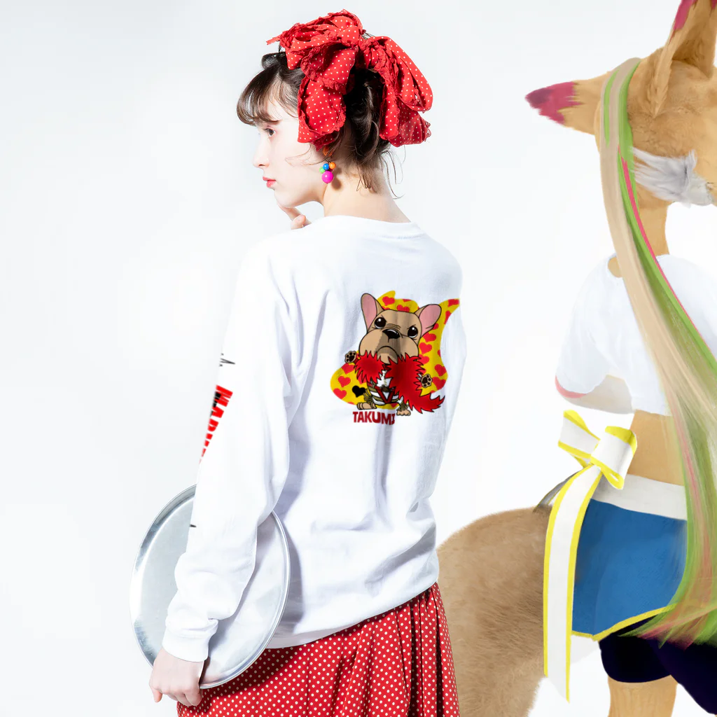 彩羽 匠 takumi irohaのわさイラスト ロングスリーブTシャツの着用イメージ(裏面・袖部分)