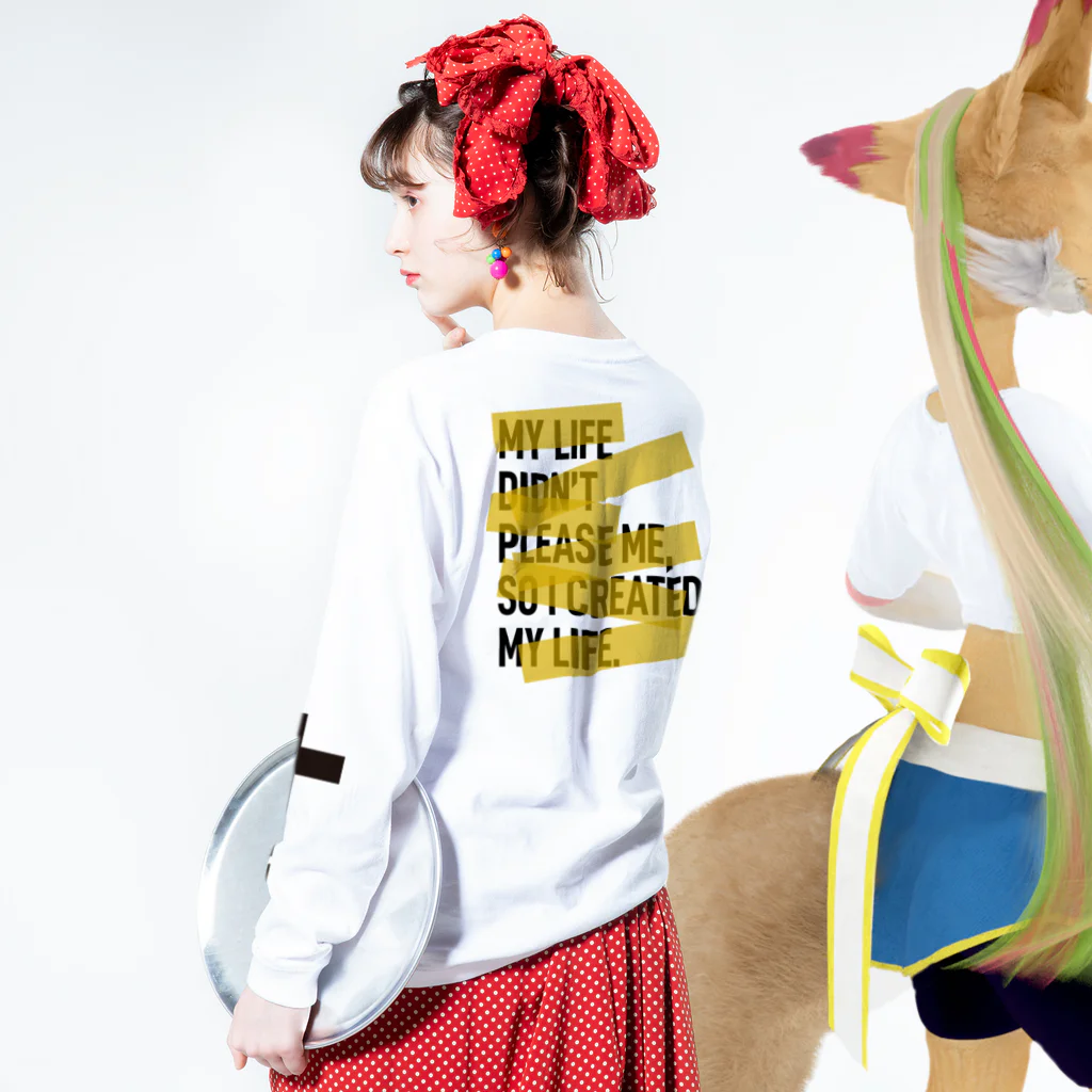 goodygodty（グッディゴッティ）のMy life didn’t ... Long Sleeve T-Shirt :model wear (back, sleeve)