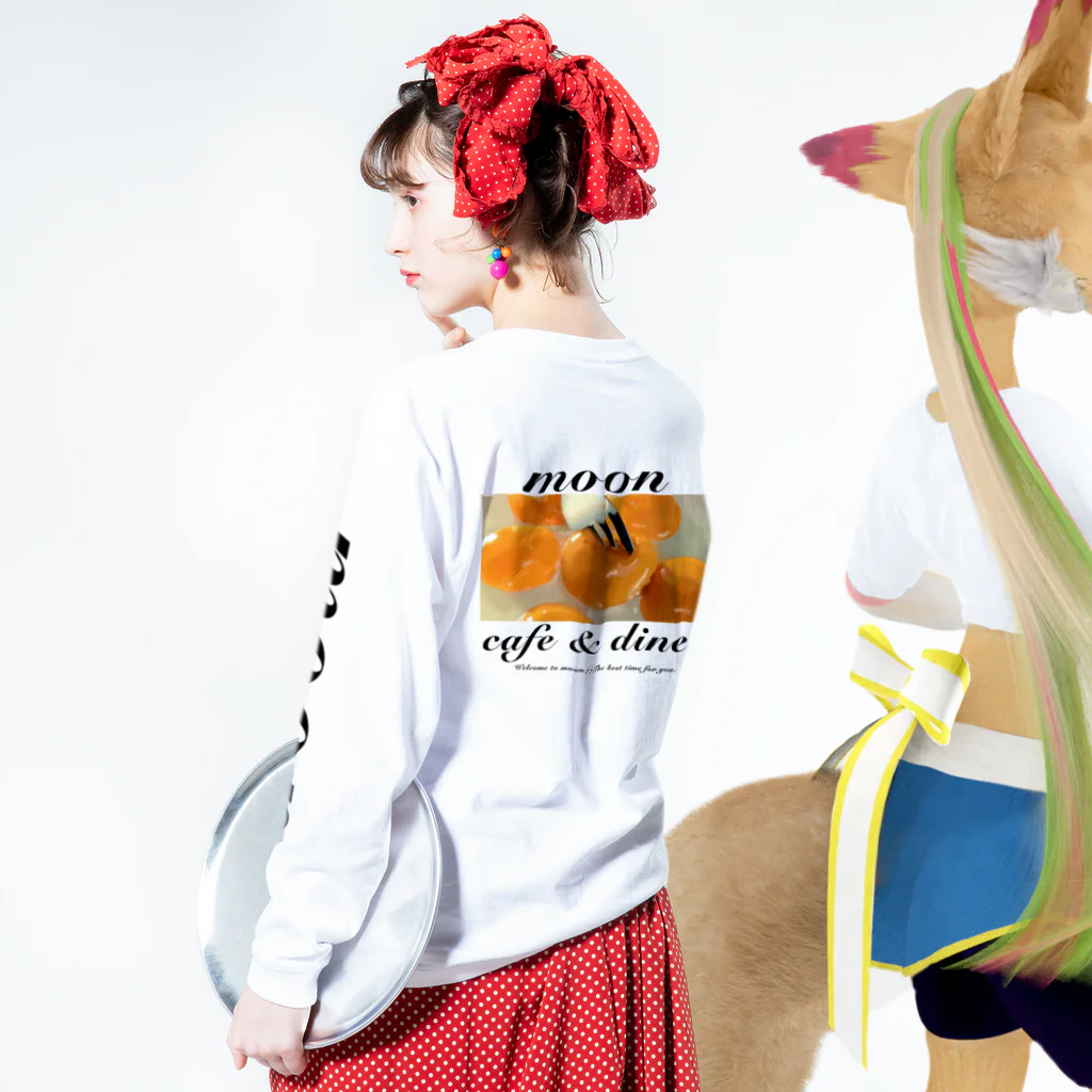 いいえのmoon Long Sleeve T-Shirt :model wear (back, sleeve)