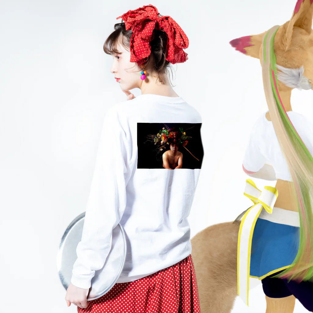 マルセイユ別府のお花のベップ ロングスリーブTシャツの着用イメージ(裏面・袖部分)