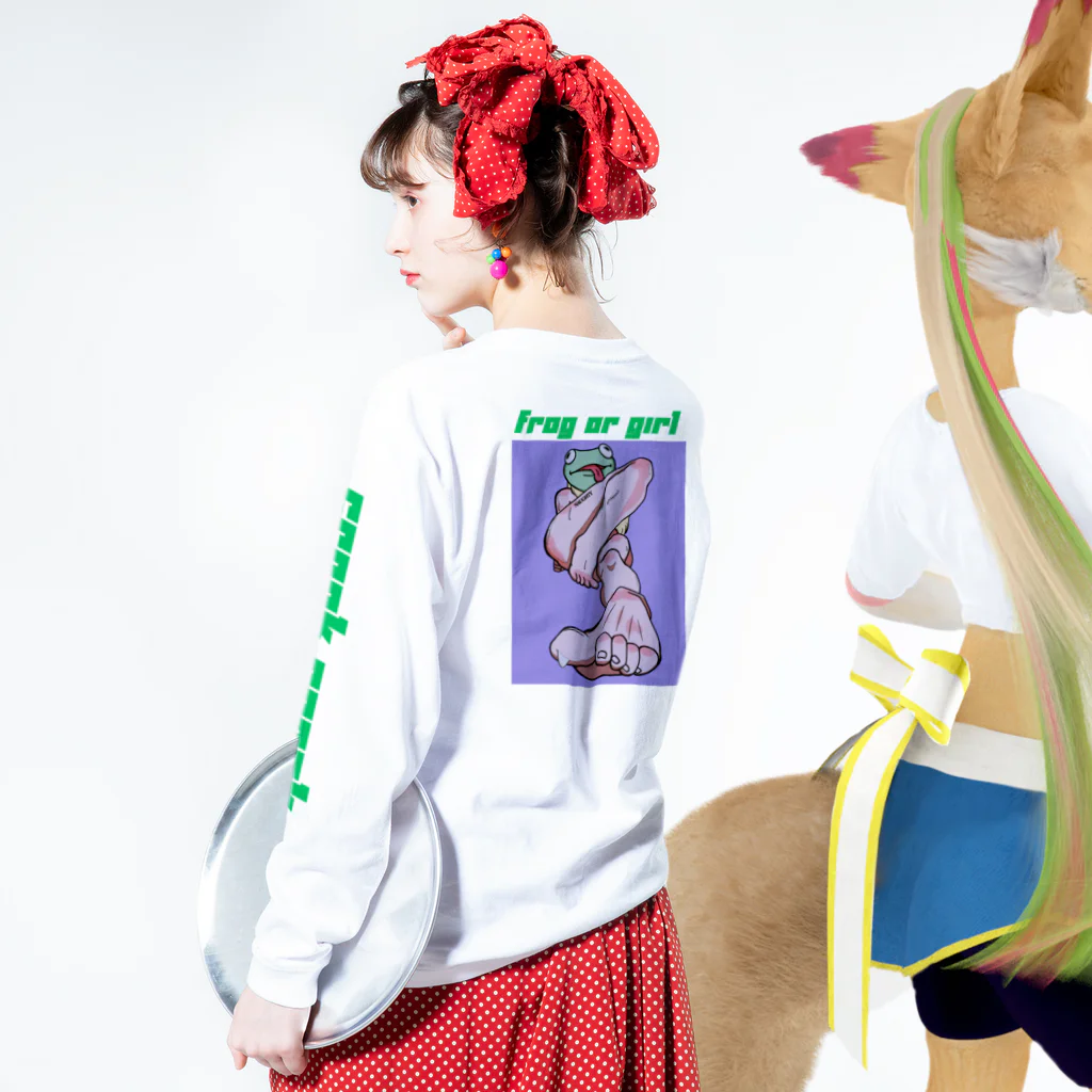 NaughtyのFrog or girl  Long Sleeve T-Shirt :model wear (back, sleeve)