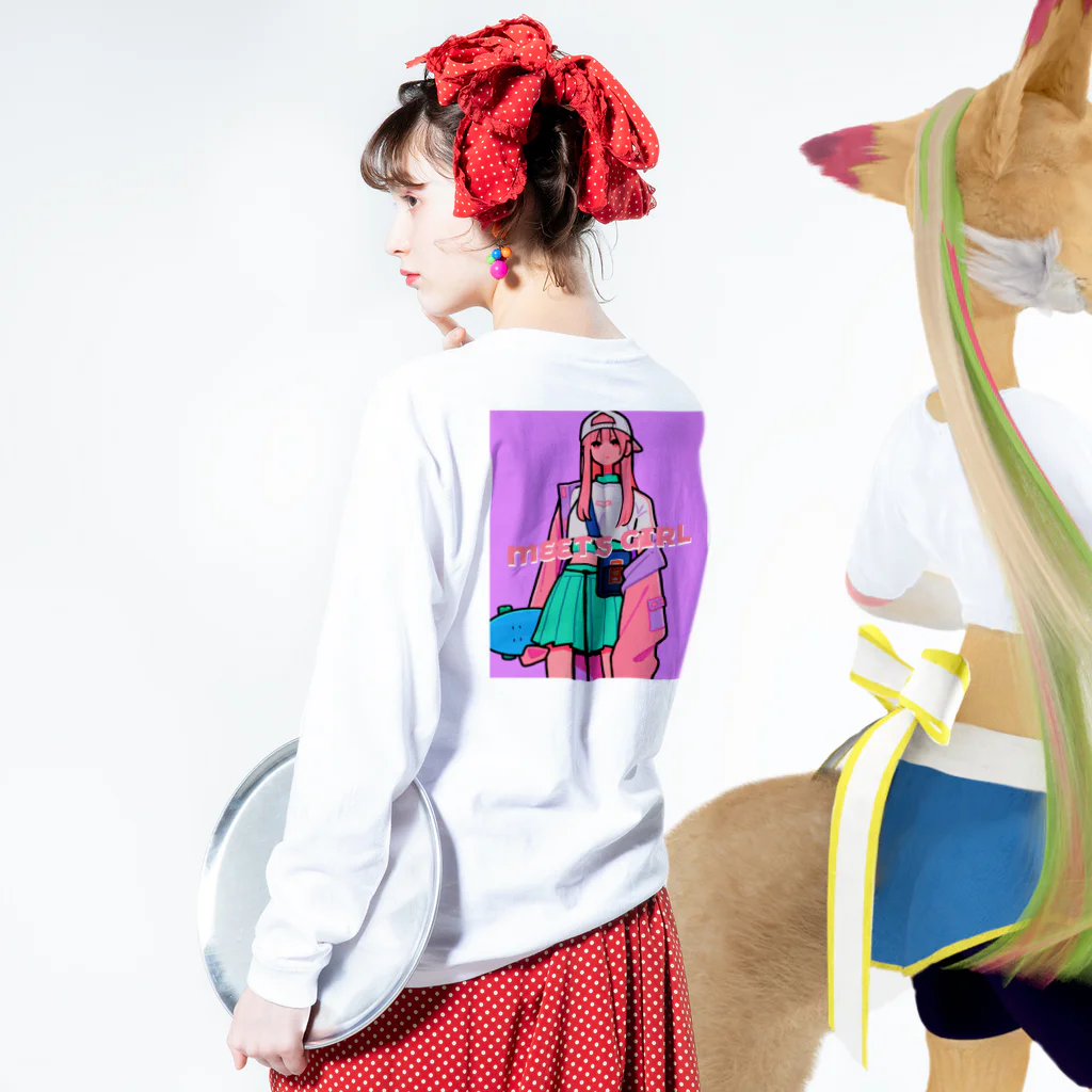 美好よしみのPastel Skater Long Sleeve T-Shirt :model wear (back, sleeve)