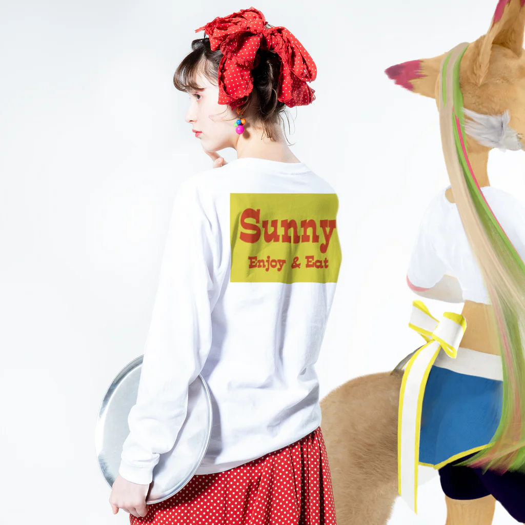 Sunny サニー バーガーショップ ハンバーガーのSunny サニー バーガーショップ ハンバーガー ロングスリーブTシャツの着用イメージ(裏面・袖部分)