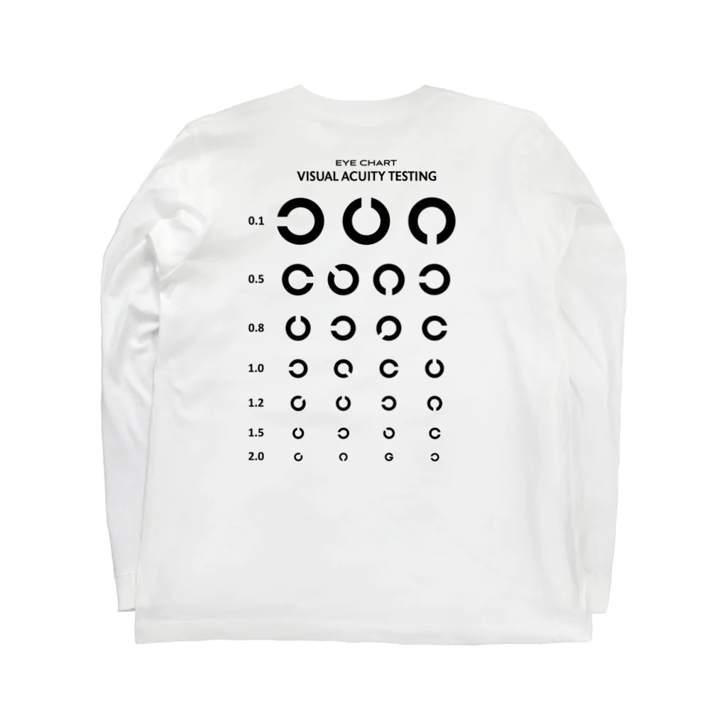 kg_shopの[☆両面] Visual Acuity Testing [ブラック] Long Sleeve T-Shirt :back