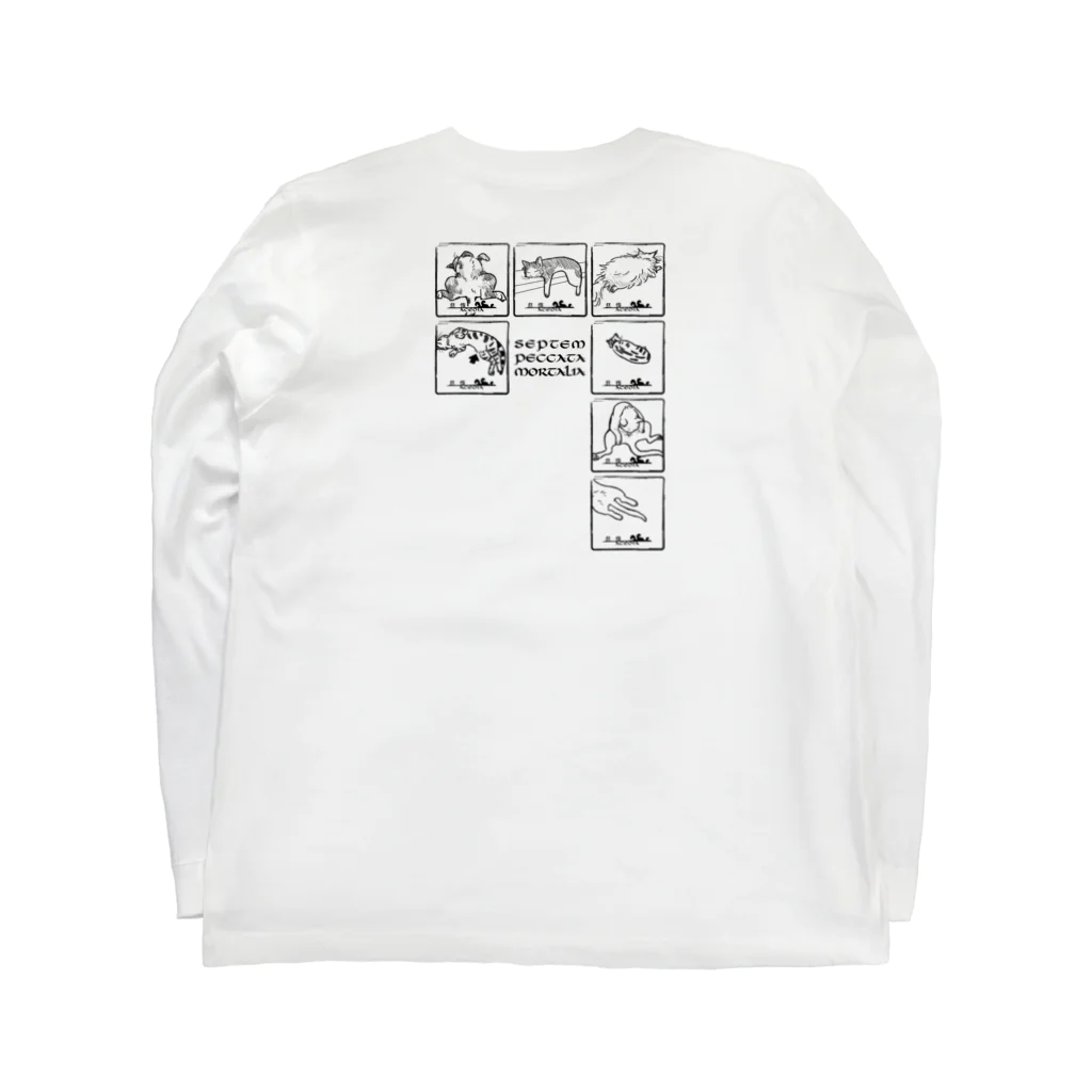 焦豆堂の七つの大罪（猫） Long Sleeve T-Shirt :back