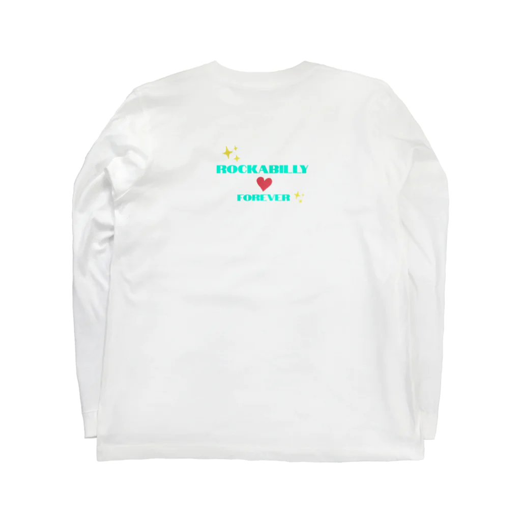 ロカビリーちゃんのRockabilly Forever（グリーン1） Long Sleeve T-Shirt :back