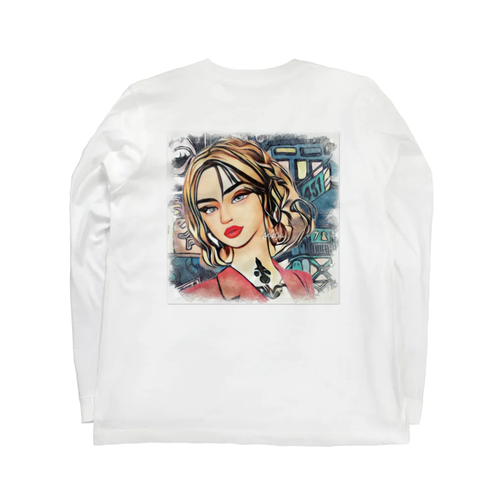 【ホラー専門店】ジルショップのアメリカン女性 Long Sleeve T-Shirt :back