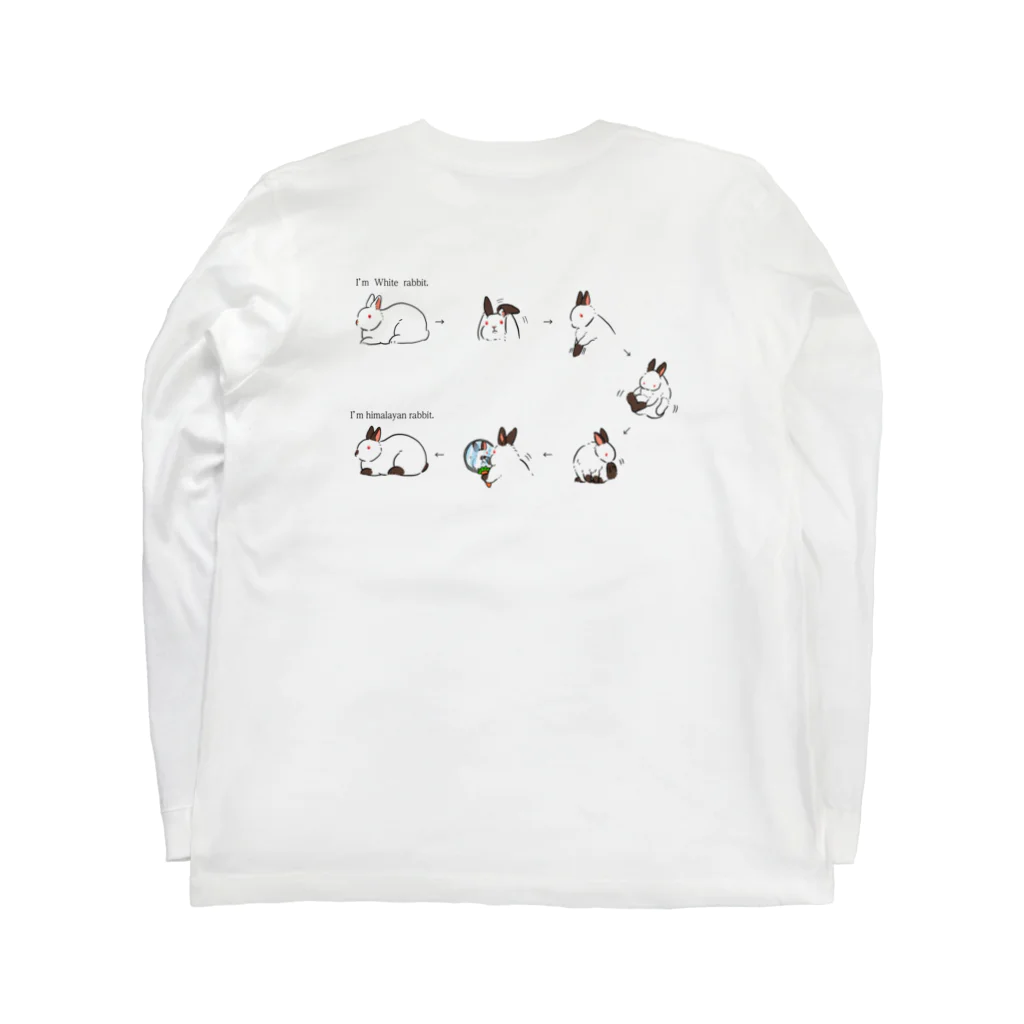 スタジオレッキスの（バックプリント）白うさぎからヒマラヤンに変身！ Long Sleeve T-Shirt :back