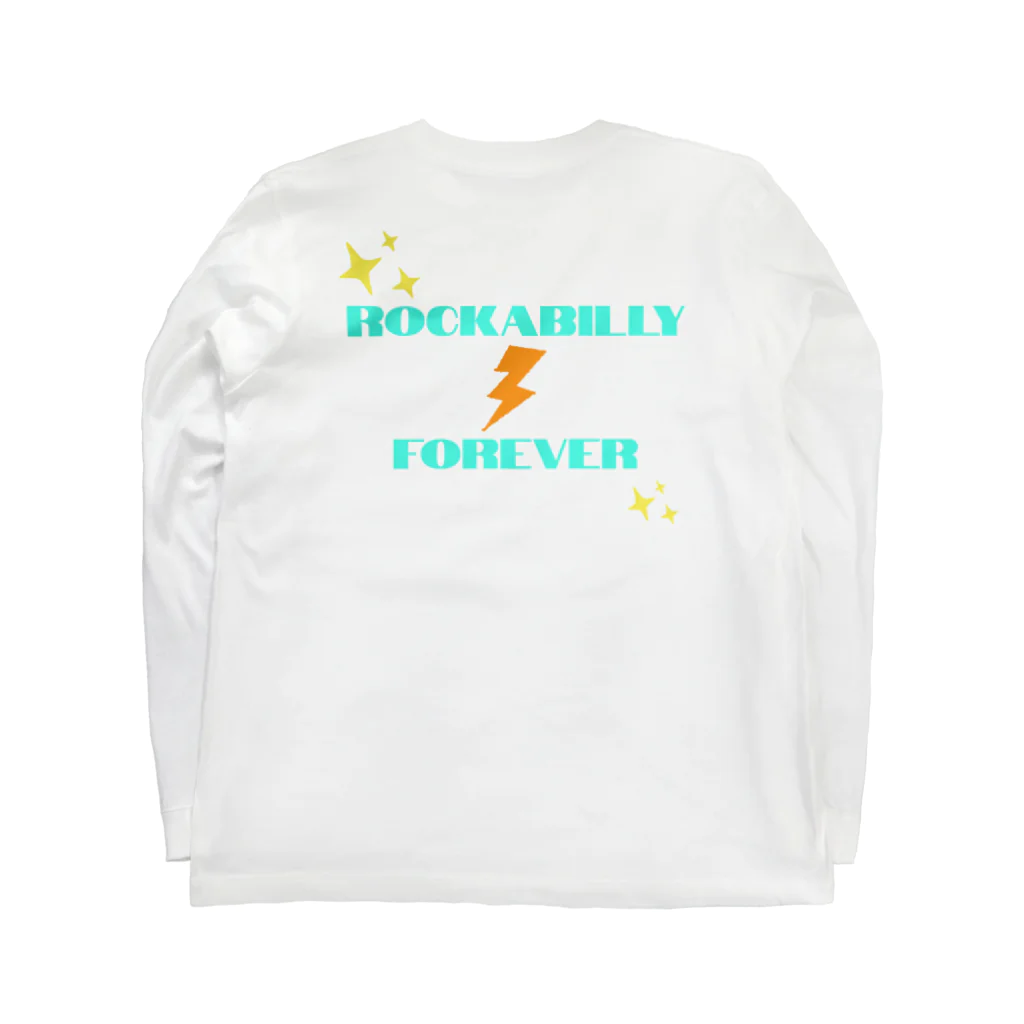 ロカビリーちゃんの稲妻ロカビリー前後（グリーン） Long Sleeve T-Shirt :back