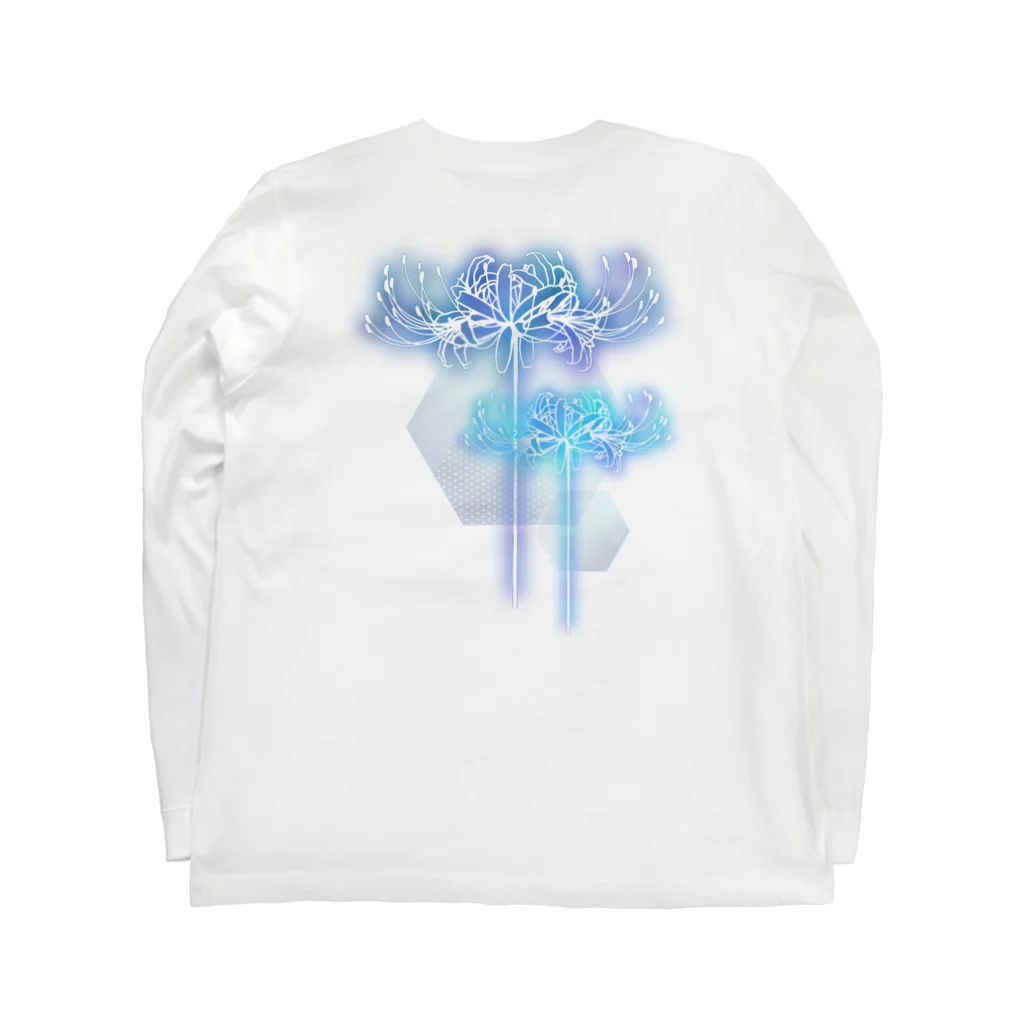 綾錦工房 りこりすの曼珠沙華 - 朧【月光】 Long Sleeve T-Shirt :back