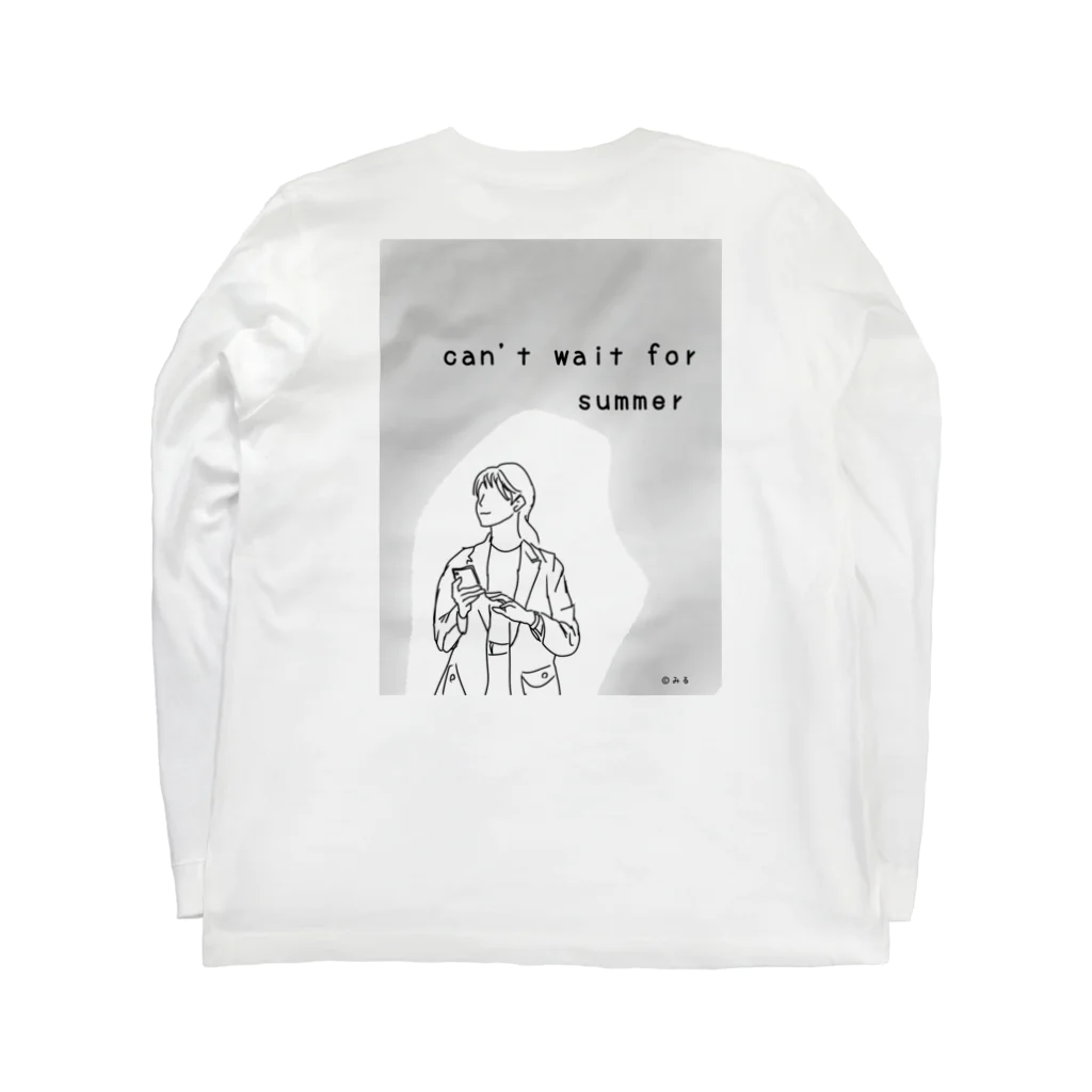 ©️みるのcan't wait for summer Long Sleeve T-Shirt :back