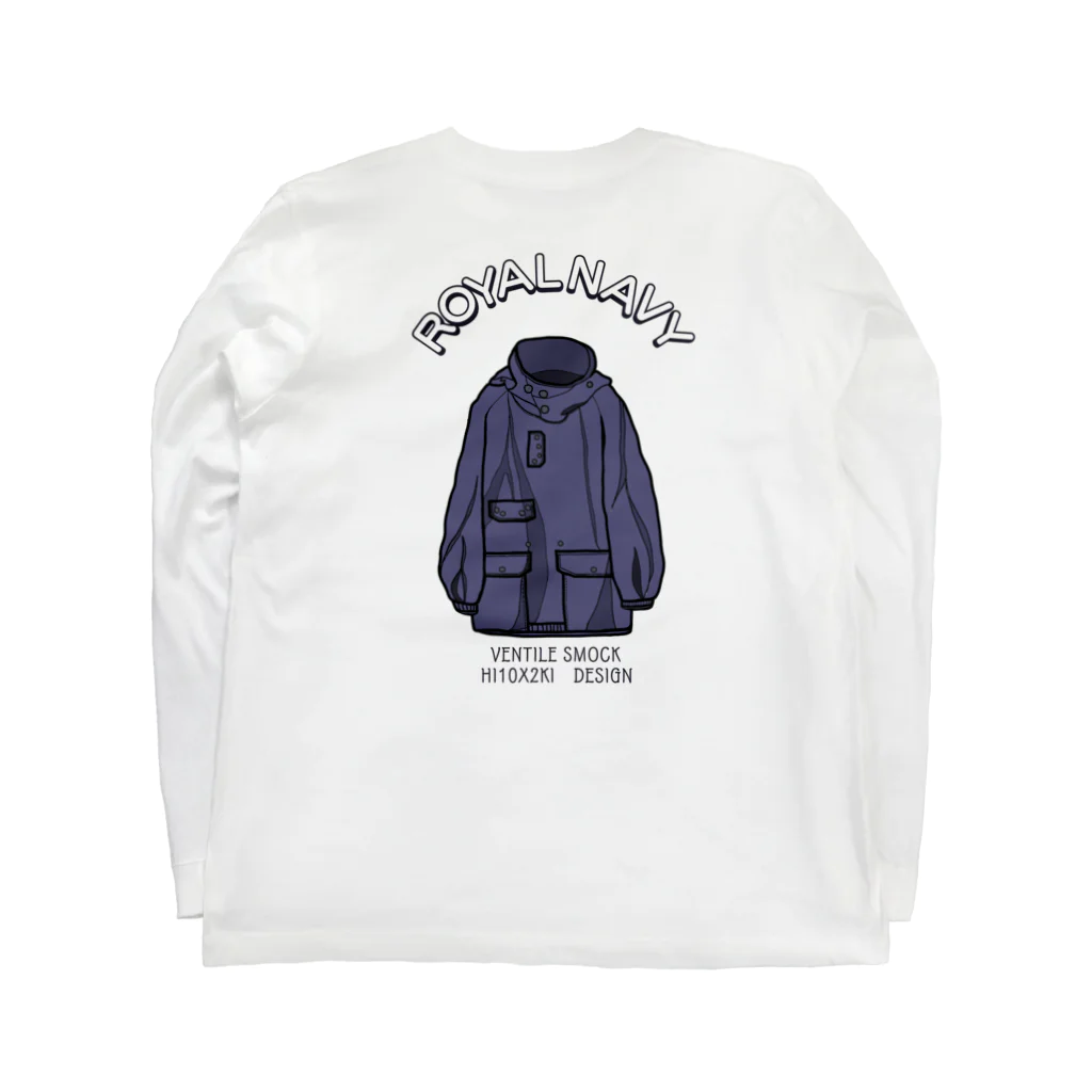 HI10×2KI design-ヒトトキデザイン-のROYAL NAVY VENTILE SMOCK Long Sleeve T-Shirt :back