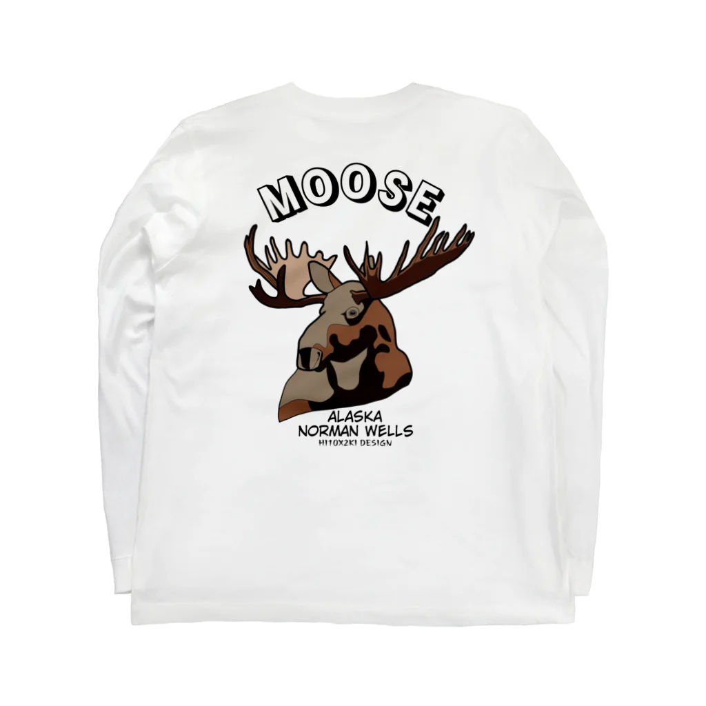 HI10×2KI design-ヒトトキデザイン-のmoose alaska Long Sleeve T-Shirt :back