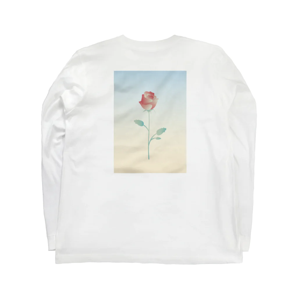 momo shopのバックプリント/バラ Long Sleeve T-Shirt :back