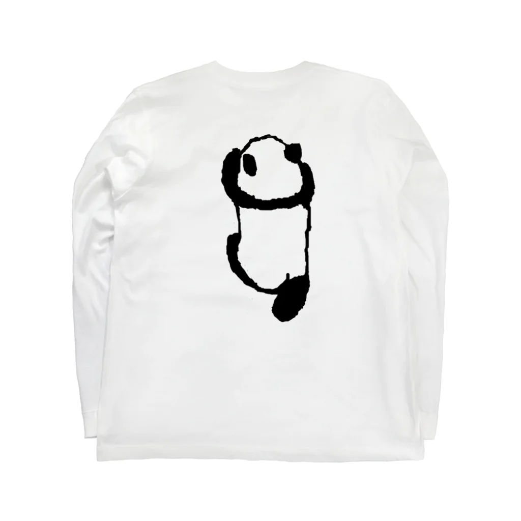 Co . Pandaのよじ登るパンダ Long Sleeve T-Shirt :back