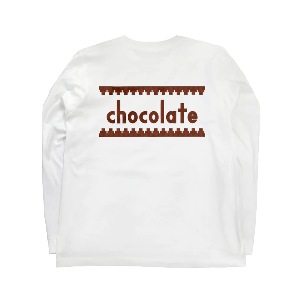ハナドリカ SUZURI店のチョコレート Long Sleeve T-Shirt :back