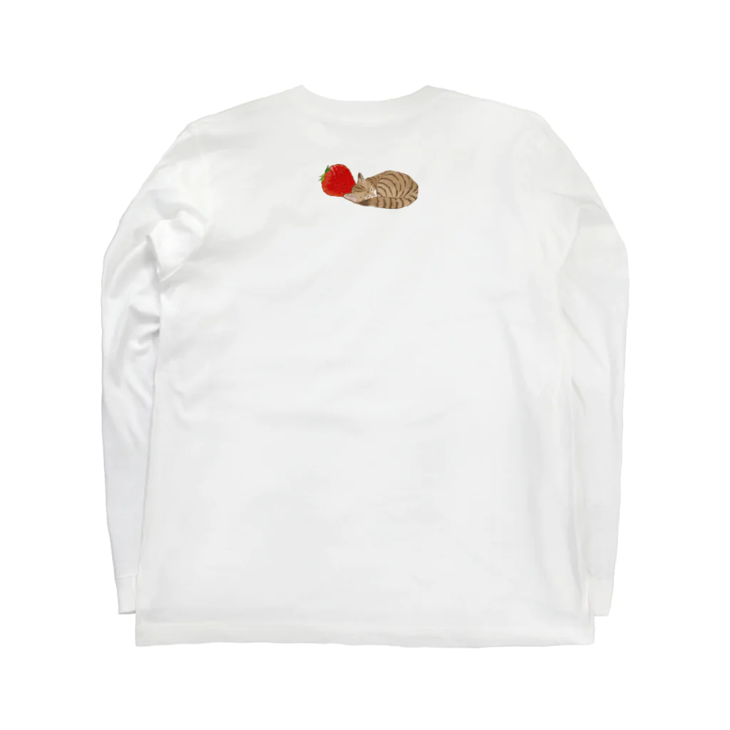 元祖ふとねこ堂の苺とこねこのパフェ　ひとくち Long Sleeve T-Shirt :back