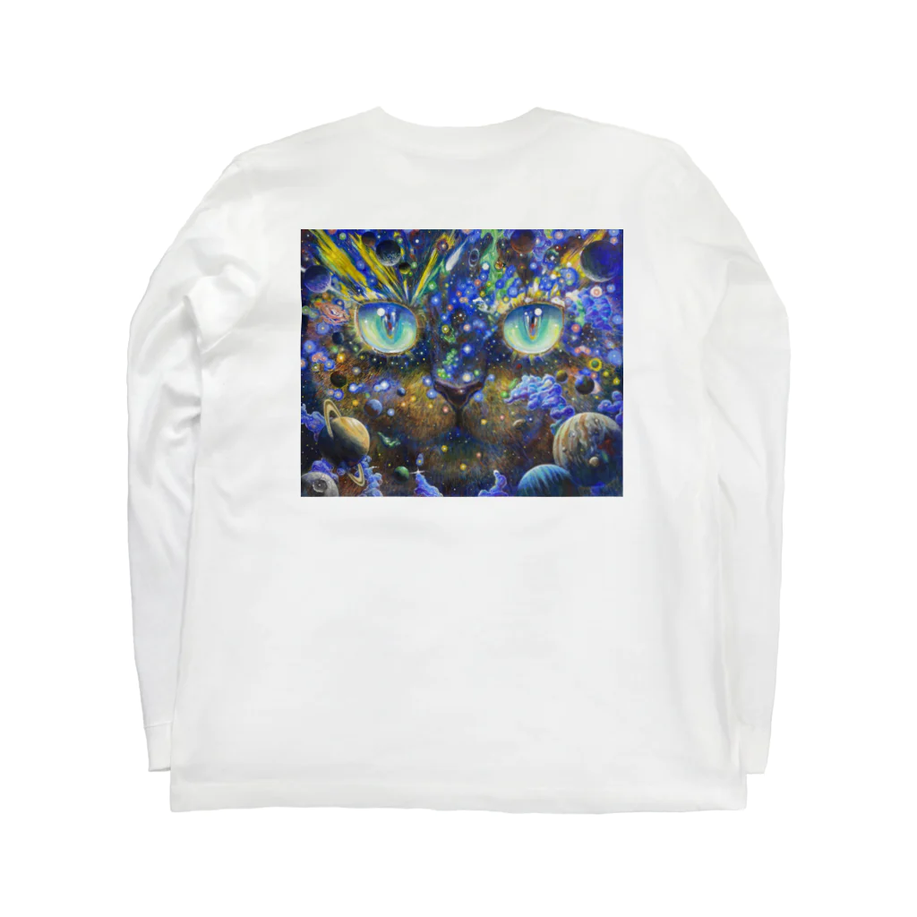 オチタケヒト takehito ochi きゃったろうのネコ宇宙 Long Sleeve T-Shirt :back