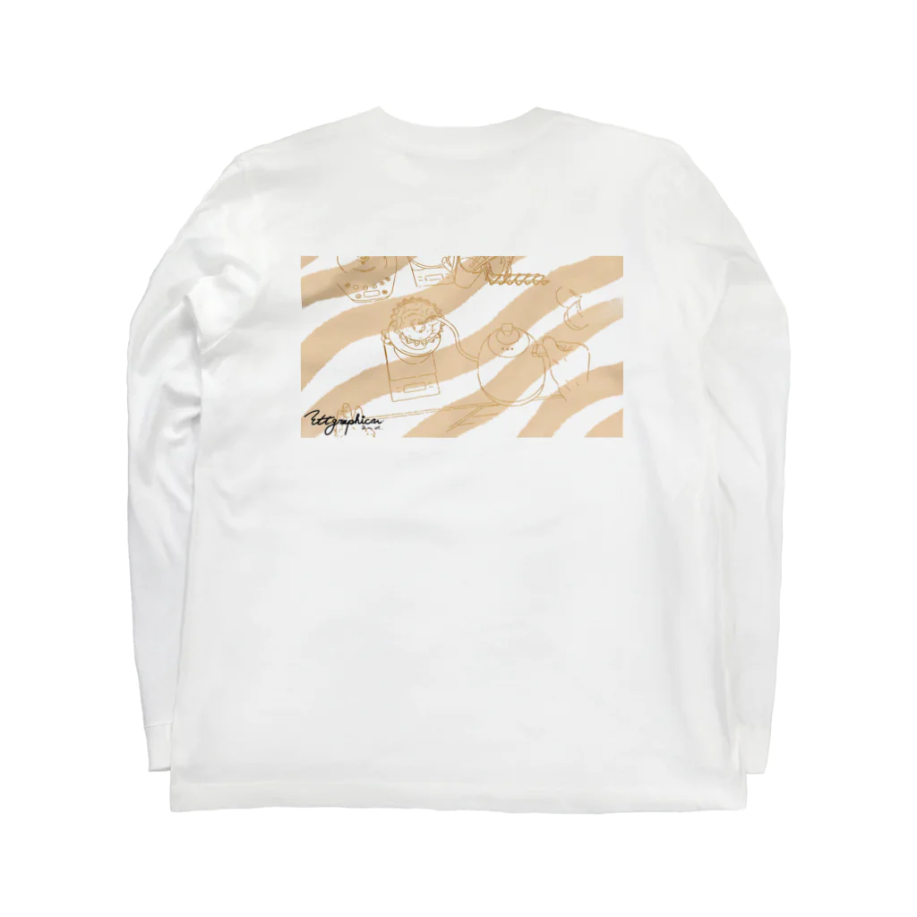 t.t._graphic_and...のおさむのハンドドリップ Long Sleeve T-Shirt :back