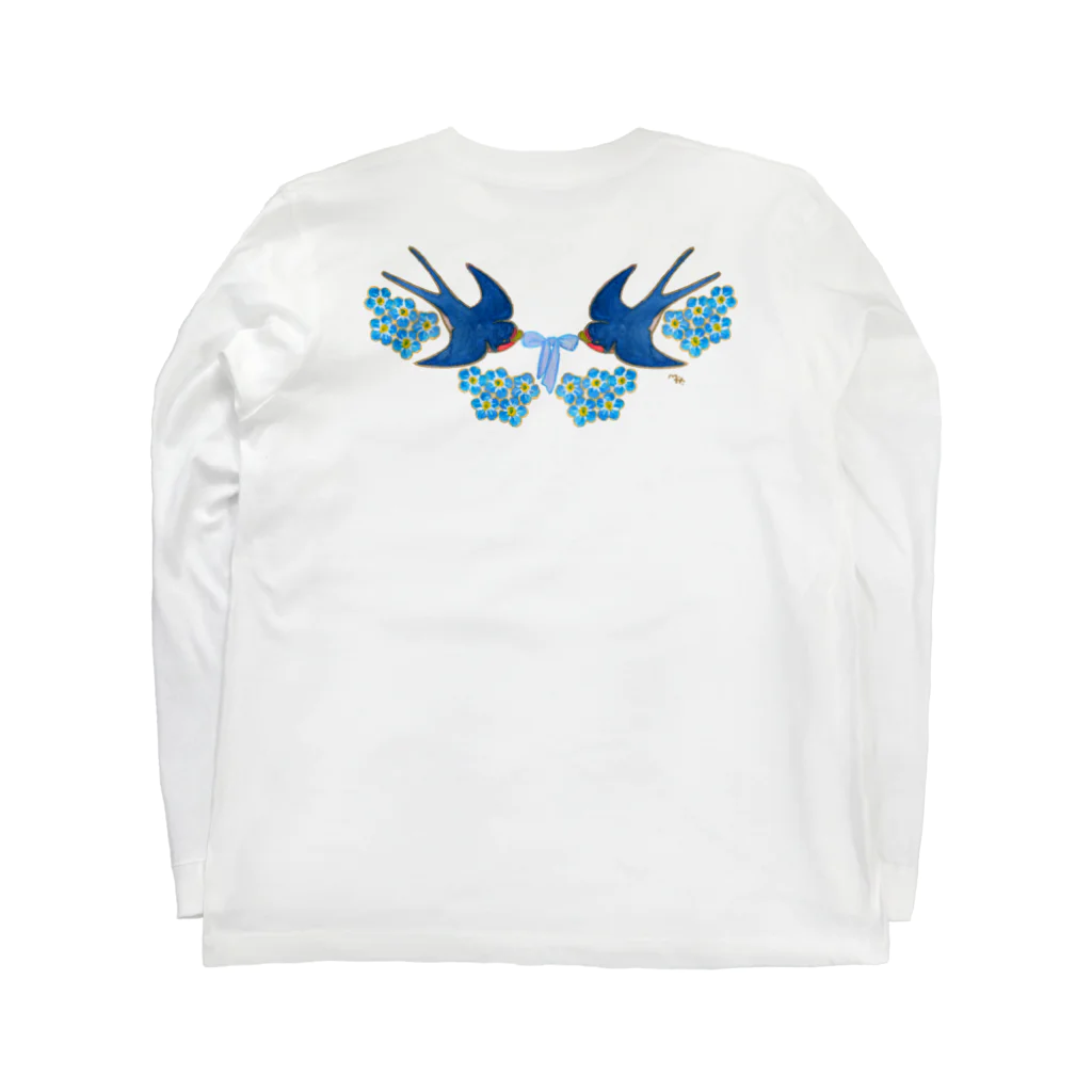 segasworksのForget me not（勿忘草と燕ちゃん） Long Sleeve T-Shirt :back