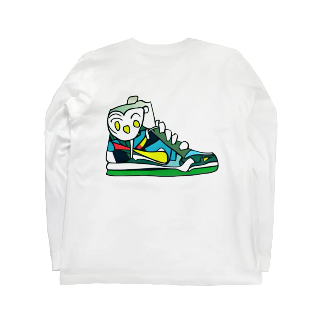 Sneakreamのチョコミントアイスクリームスニーカー ロングスリーブTシャツの裏面