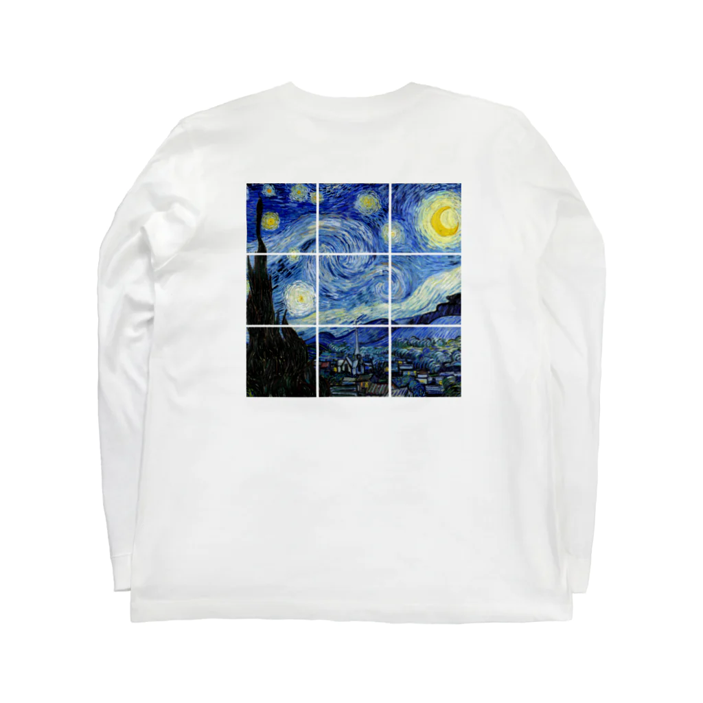 art-LaboのSquare ゴッホ 【世界の名画】 星月夜 ポスト印象派 絵画 美術 art ロングスリーブTシャツの裏面